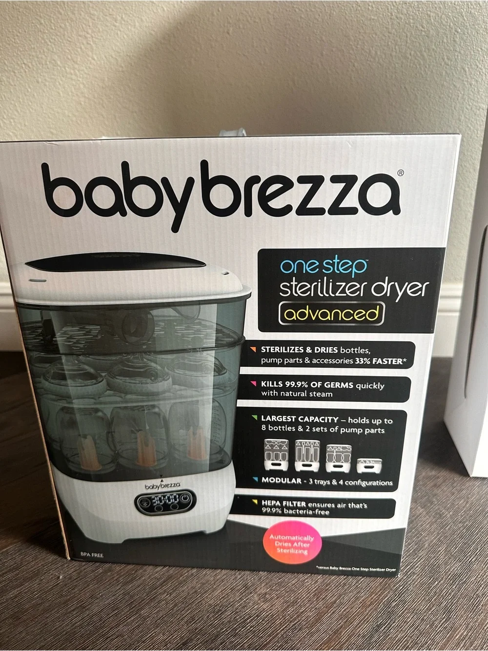 Baby Brezza One Step Sterilizer & Dryer - White and Smoke